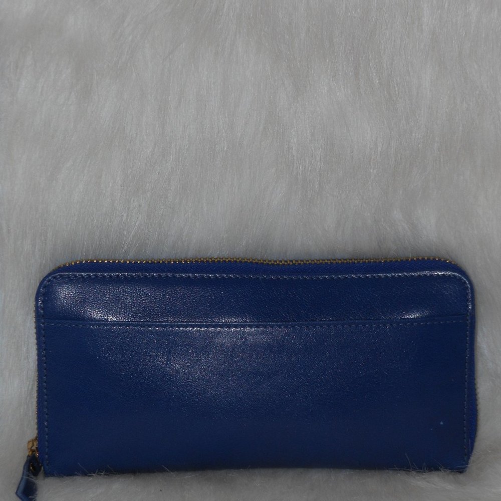 DESIGNER BLACK BRAND GENUINE LEATHER BLUE WALLET